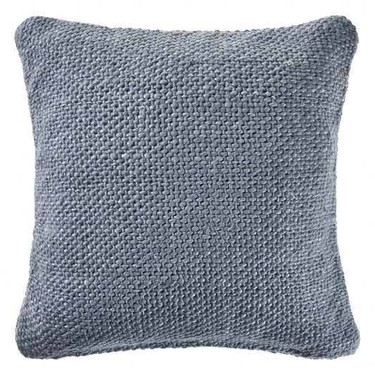 20" X 20" Frost Blue 100% Cotton Zippered Pillow FurniFindUSA