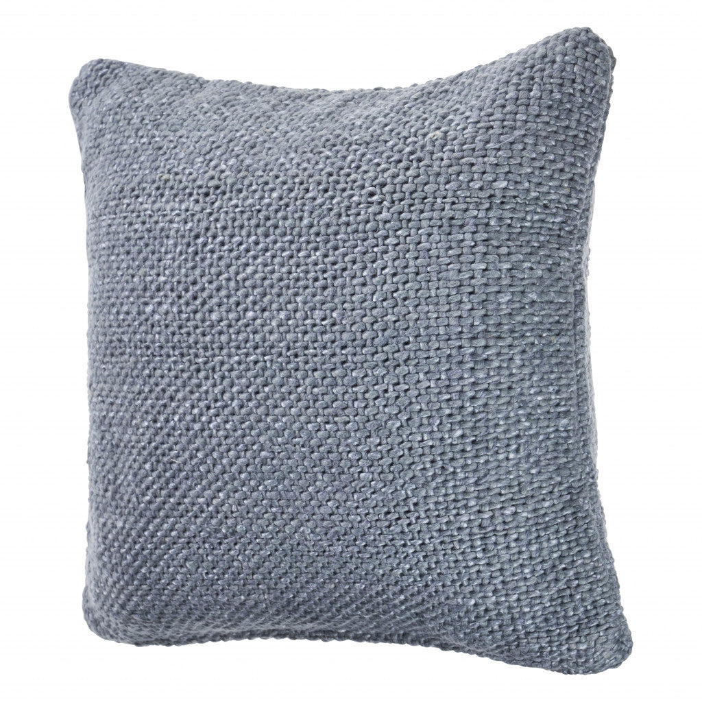 20" X 20" Frost Blue 100% Cotton Zippered Pillow FurniFindUSA