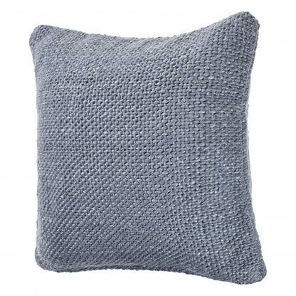 20" X 20" Frost Blue 100% Cotton Zippered Pillow FurniFindUSA