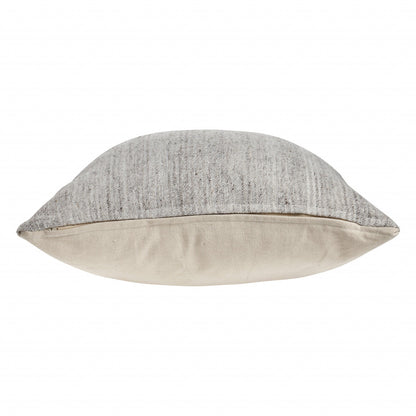 20" X 20" Light Gray And Dark Gray 100% Wool Zippered Pillow FurniFindUSA