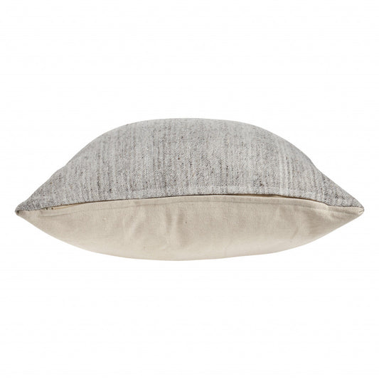 20" X 20" Light Gray And Dark Gray 100% Wool Zippered Pillow FurniFindUSA