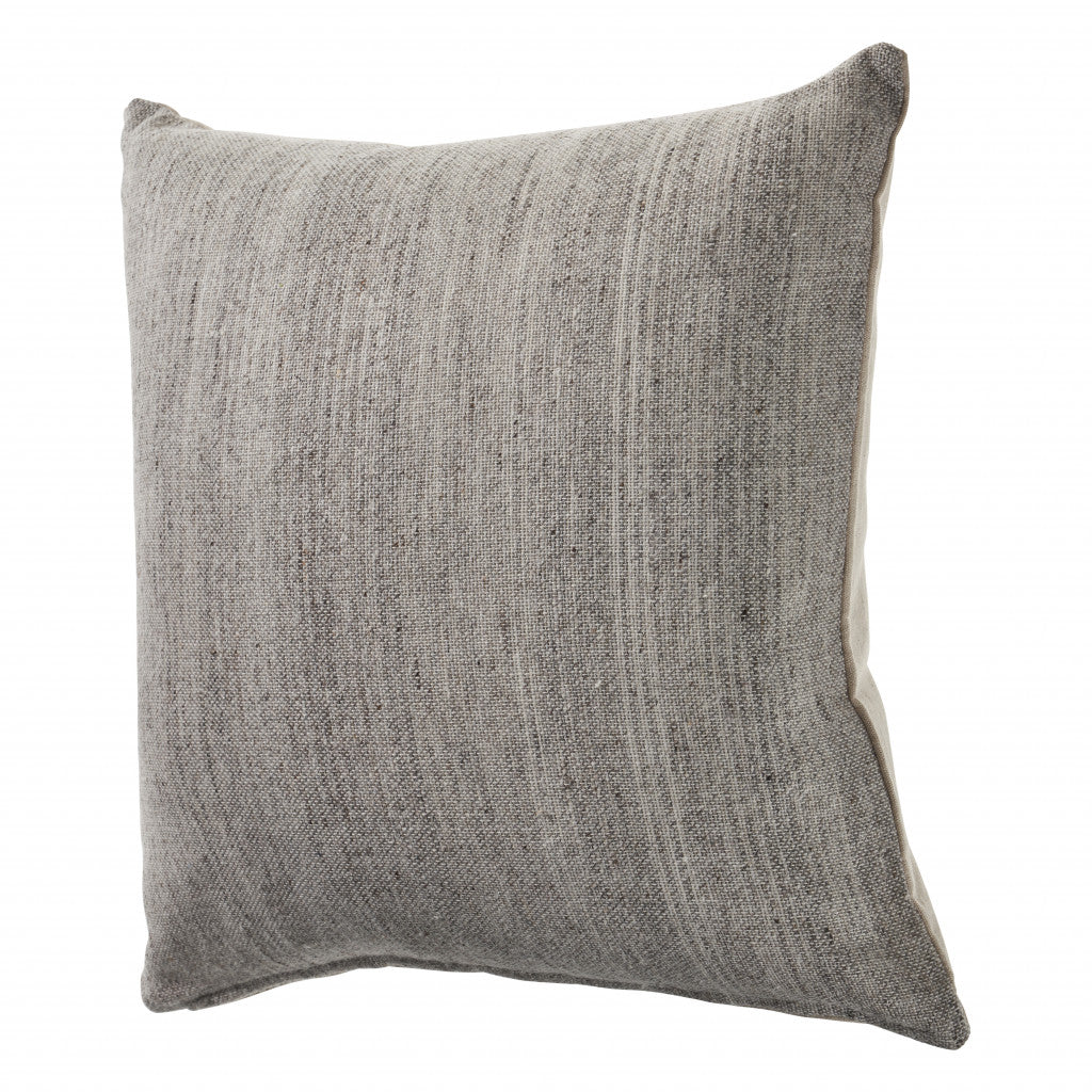 20" X 20" Light Gray And Dark Gray 100% Wool Zippered Pillow FurniFindUSA