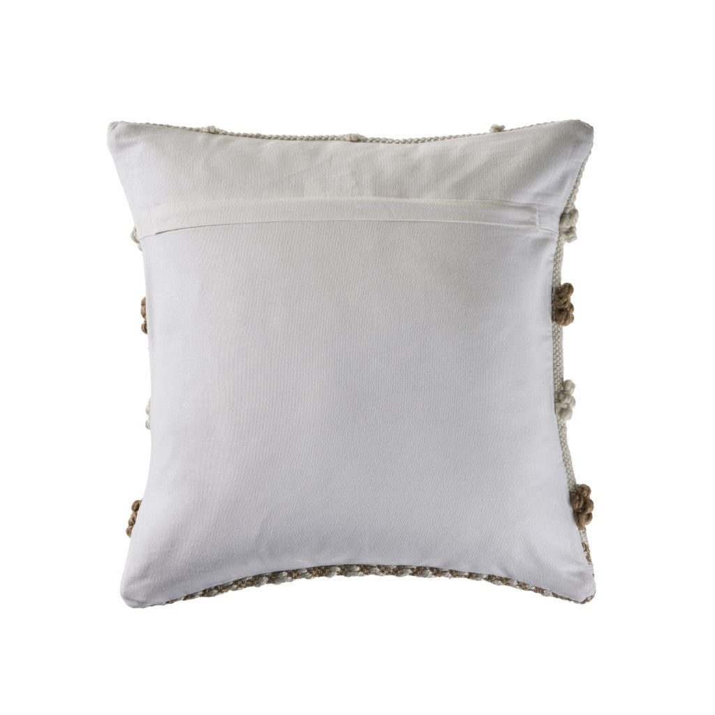 20" X 20" Tan And Beige Polyester Geometric Zippered Pillow FurniFindUSA