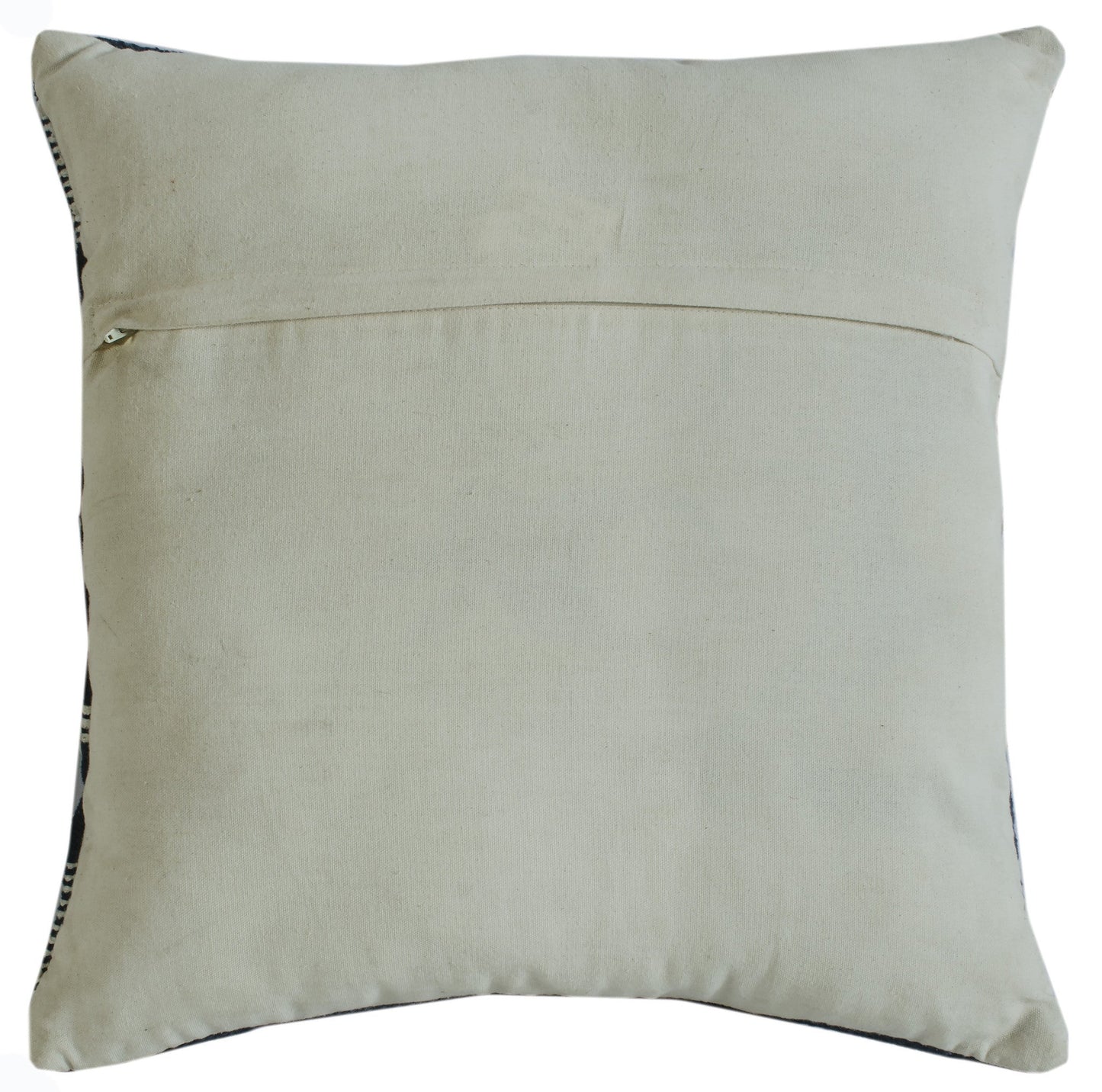 20" X 20" Blue And Ivory 100% Cotton Geometric Zippered Pillow FurniFindUSA