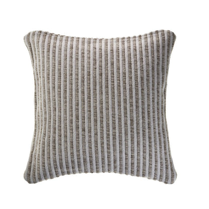 22" X 22" Beige And Cream 100% Cotton Striped Zippered Pillow HomeRoots