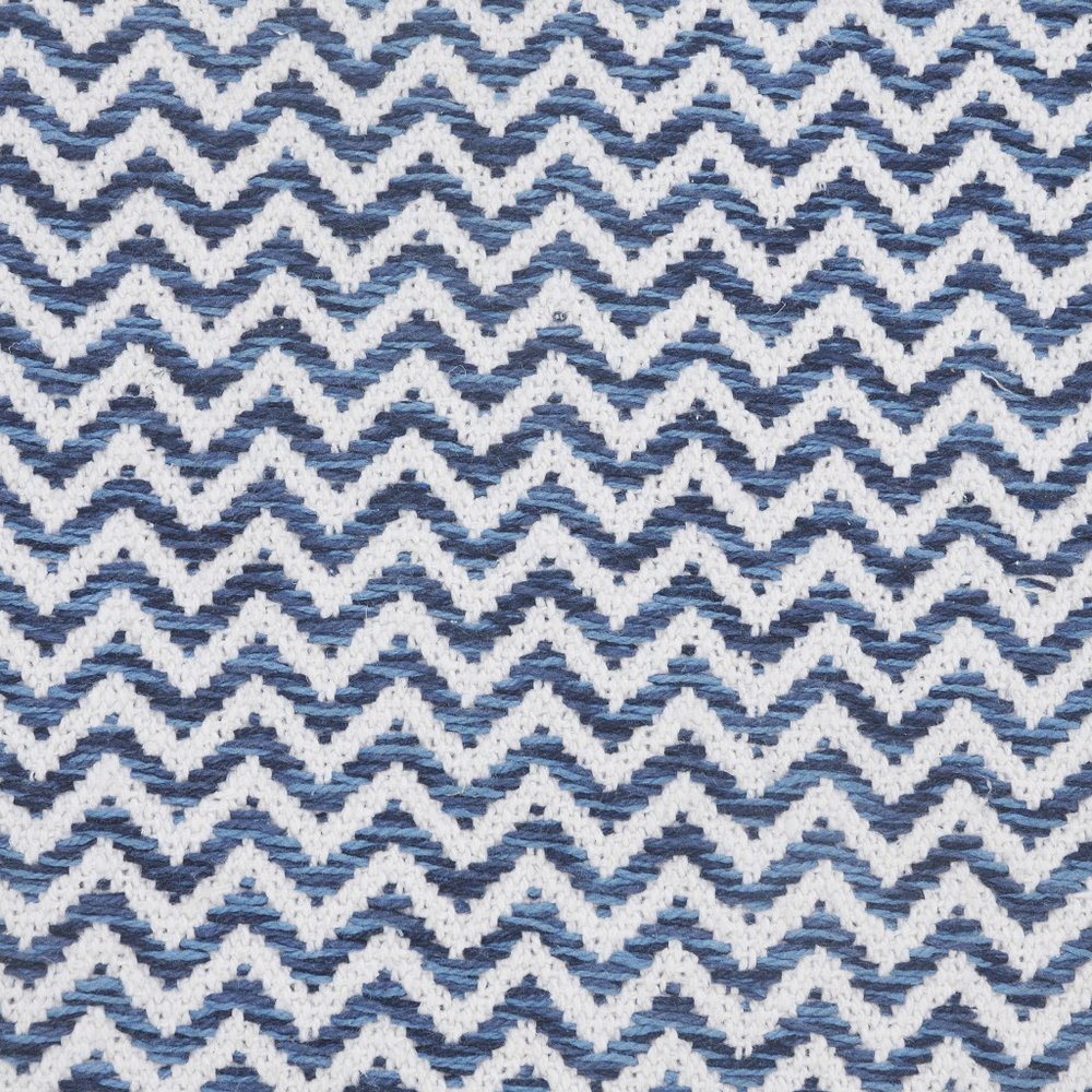 22" X 22" Navy Blue And White 100% Cotton Chevron Zippered Pillow — view 2