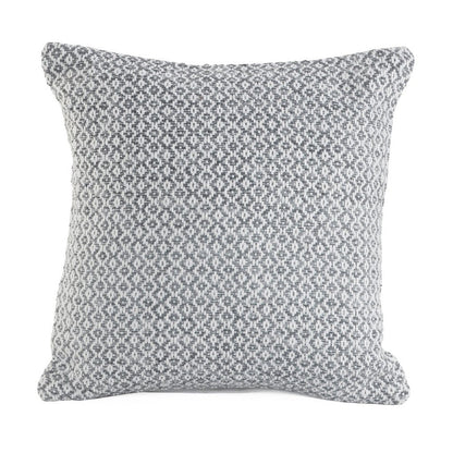 18" Gray And White Cotton Geometric Throw Pillow