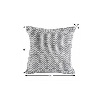 18" Gray And White Cotton Geometric Throw Pillow
