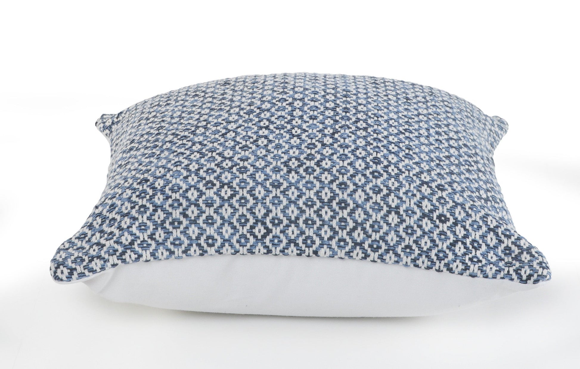 18" X 18" Navy And White 100% Cotton Geometric Zippered Pillow FurniFindUSA