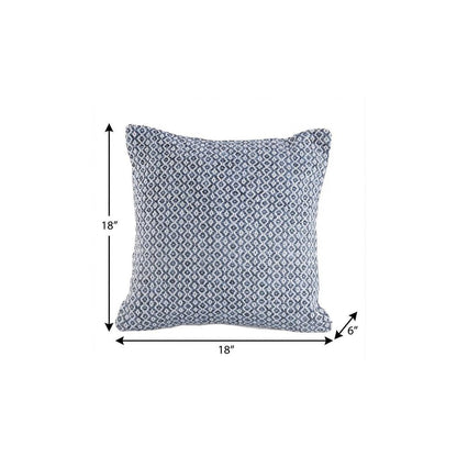 18" X 18" Navy And White 100% Cotton Geometric Zippered Pillow HomeRoots