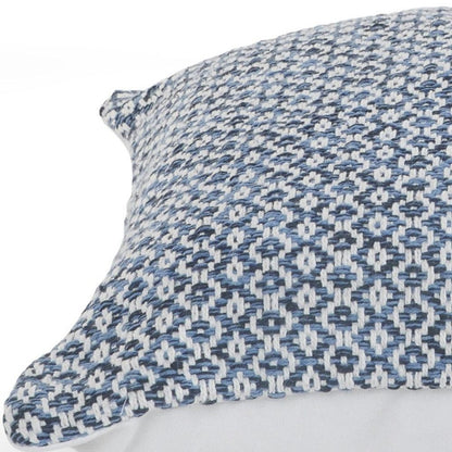 18" X 18" Navy And White 100% Cotton Geometric Zippered Pillow HomeRoots