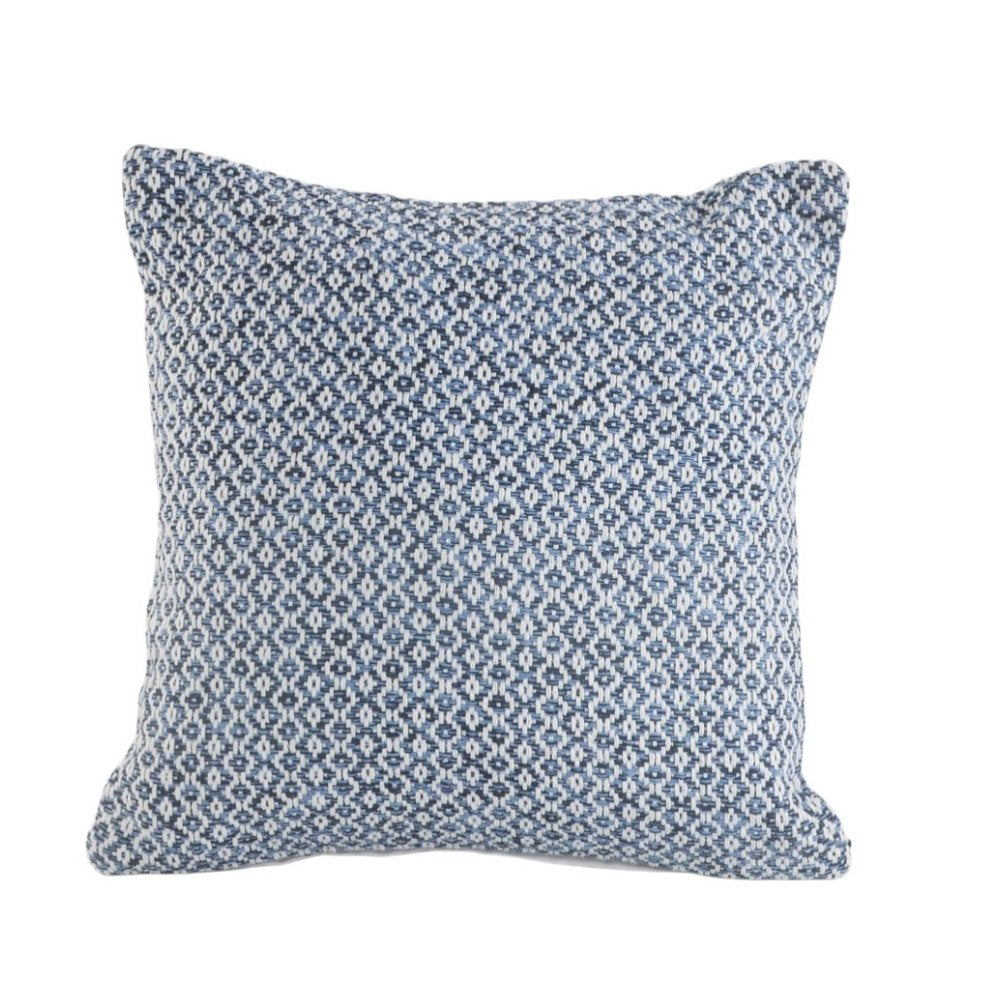 18" X 18" Navy And White 100% Cotton Geometric Zippered Pillow — view 5