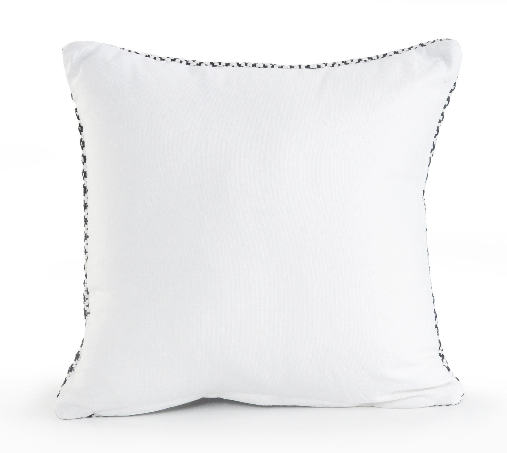 18" X 18" Black And White 100% Cotton Geometric Zippered Pillow FurniFindUSA