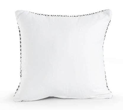 18" X 18" Black And White 100% Cotton Geometric Zippered Pillow FurniFindUSA