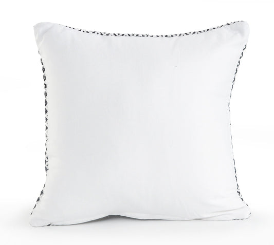 18" X 18" Black And White 100% Cotton Geometric Zippered Pillow FurniFindUSA