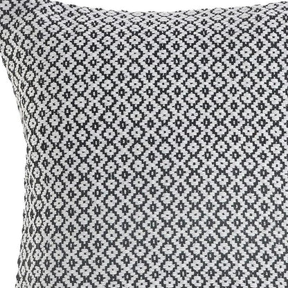 18" X 18" Black And White 100% Cotton Geometric Zippered Pillow HomeRoots
