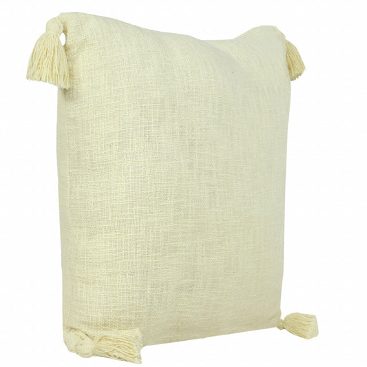 20" X 20" Light Yellow 100% Cotton Zippered Pillow 4.0" (L) x 20.0" (W) x 20.0" (H) FurniFindUSA