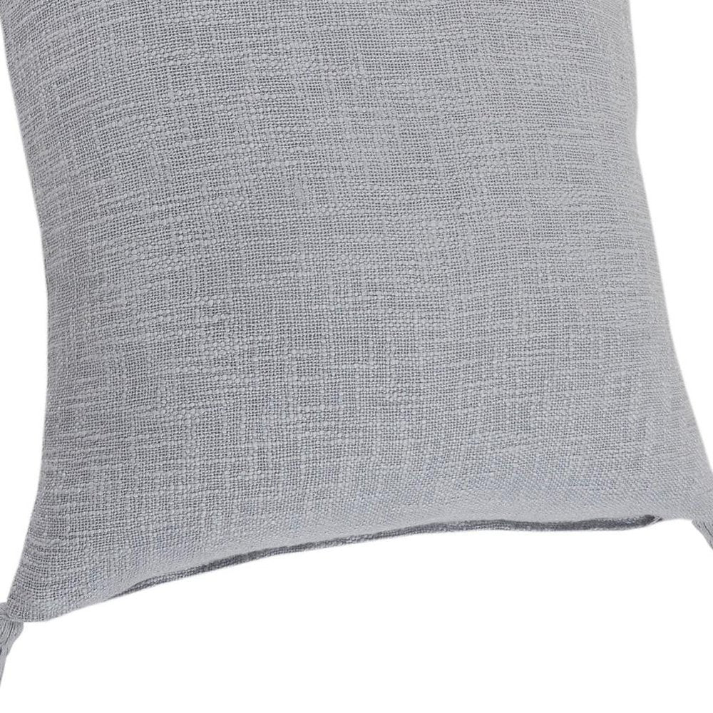 20" X 20" Light Gray 100% Cotton Zippered Pillow — view 8