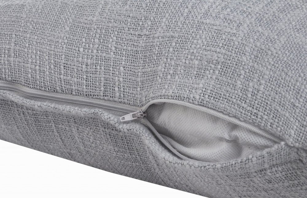 20" X 20" Light Gray 100% Cotton Zippered Pillow — view 3