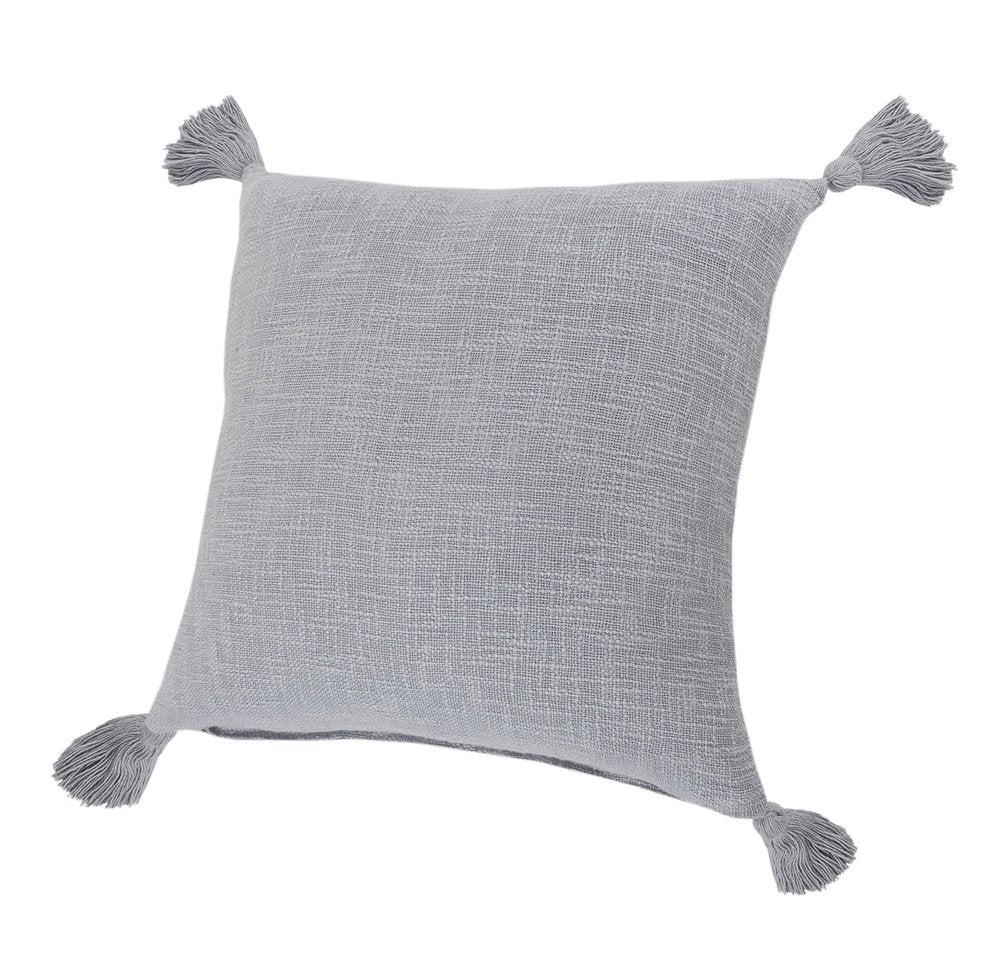 20" X 20" Light Gray 100% Cotton Zippered Pillow — view 5