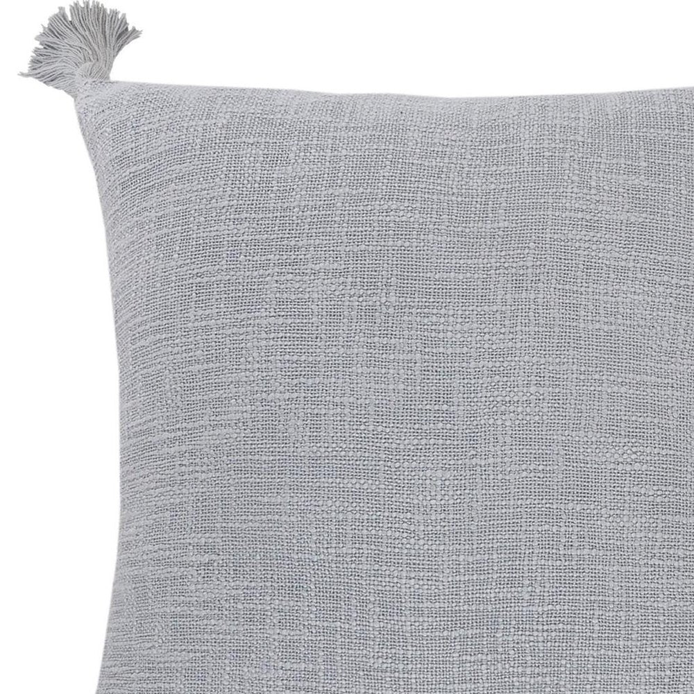 20" X 20" Light Gray 100% Cotton Zippered Pillow — view 6