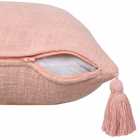 20" X 20" Light Pink 100% Cotton Zippered Pillow FurniFindUSA