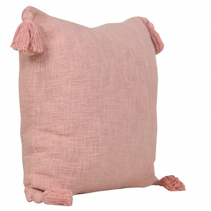 20" X 20" Light Pink 100% Cotton Zippered Pillow FurniFindUSA