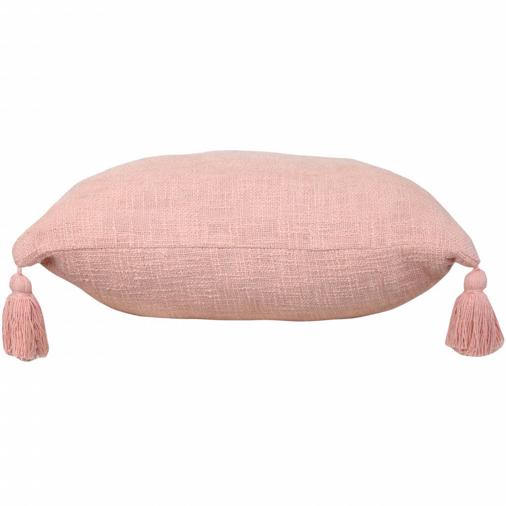20" X 20" Light Pink 100% Cotton Zippered Pillow FurniFindUSA