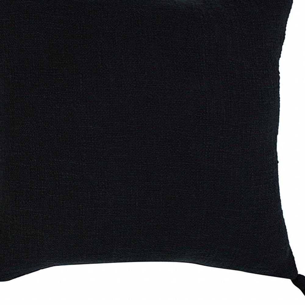 20" X 20" Jet Black 100% Cotton Zippered Pillow — view 7