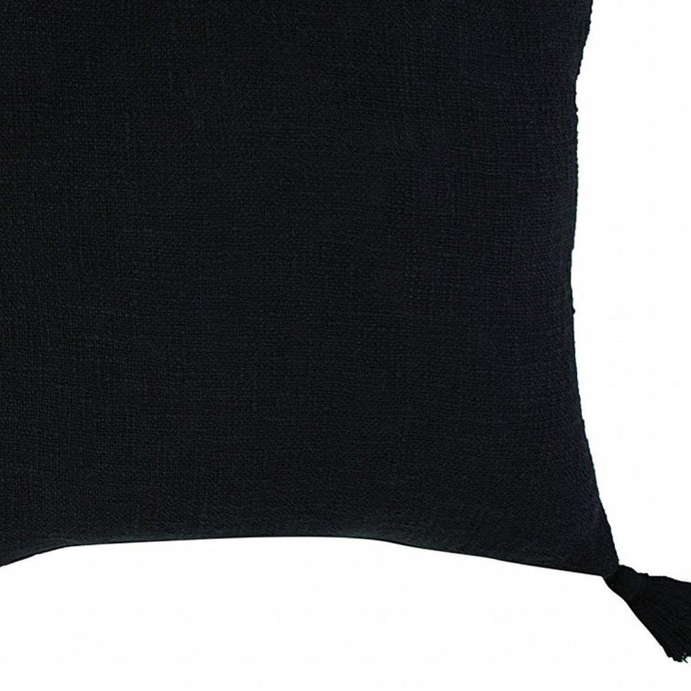 20" X 20" Jet Black 100% Cotton Zippered Pillow — view 6