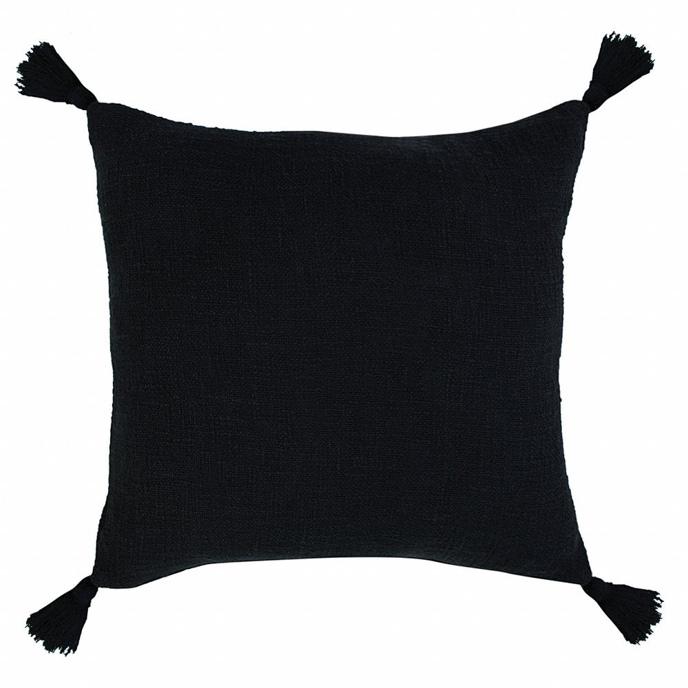 20" X 20" Jet Black 100% Cotton Zippered Pillow — view 5