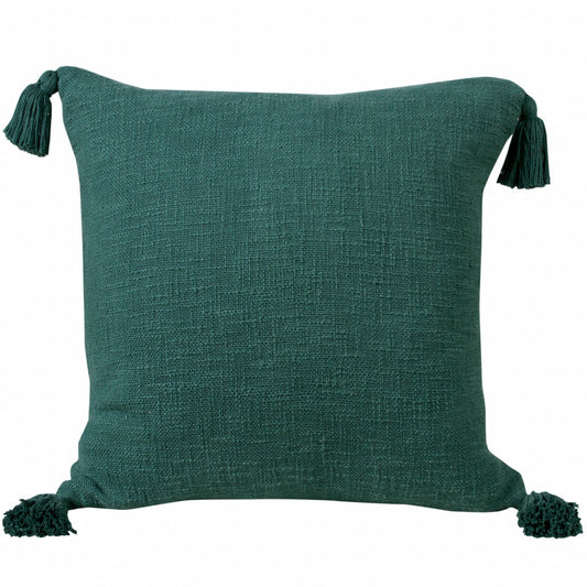 20" X 20" Emerald Green 100% Cotton Zippered Pillow 4.0" (L) x 20.0" (W) x 20.0" (H) FurniFindUSA