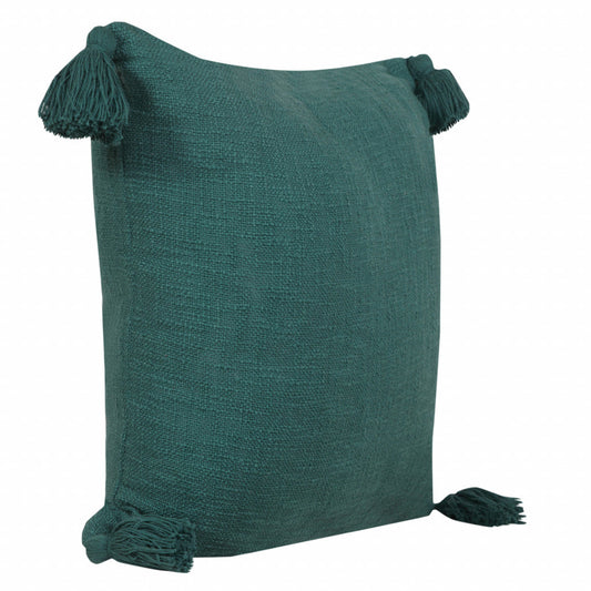 20" X 20" Emerald Green 100% Cotton Zippered Pillow 4.0" (L) x 20.0" (W) x 20.0" (H) FurniFindUSA