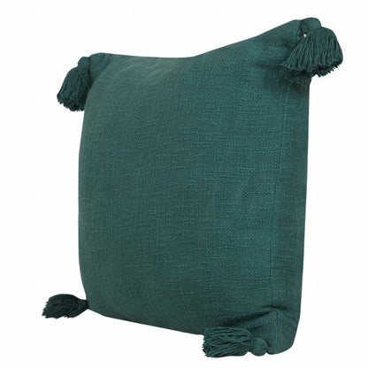 20" X 20" Emerald Green 100% Cotton Zippered Pillow 4.0" (L) x 20.0" (W) x 20.0" (H) FurniFindUSA