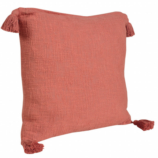 20" X 20" Deep Coral 100% Cotton Zippered Pillow FurniFindUSA