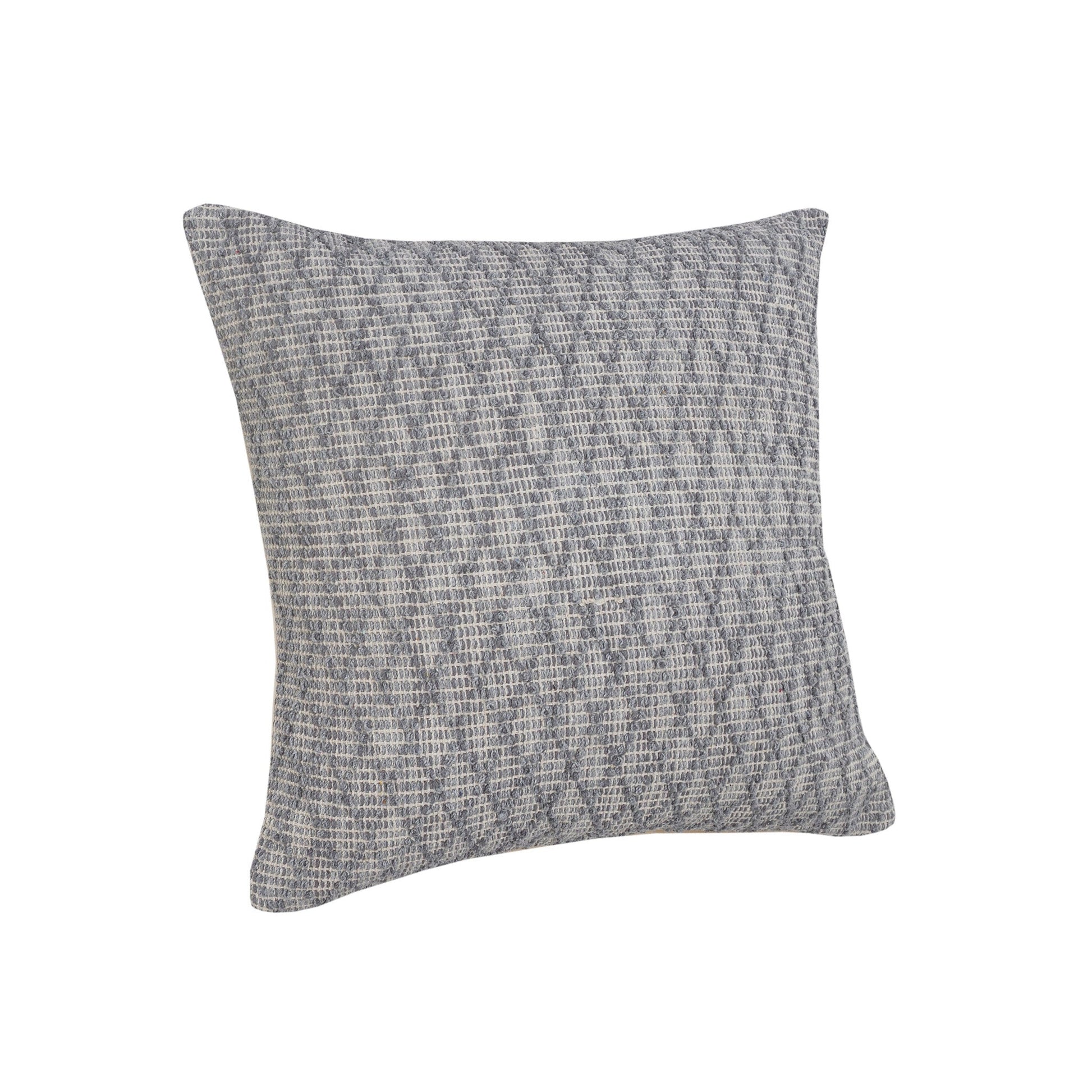 20" X 20" Gray 100% Cotton Geometric Zippered Pillow FurniFindUSA