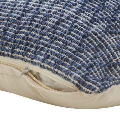 20" Blue Geometric Cotton Throw Pillow HomeRoots