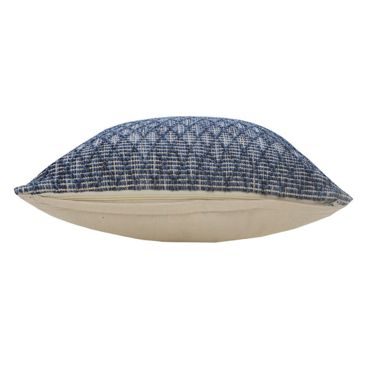 20" X 20" Blue 100% Cotton Geometric Zippered Pillow 4.0" (L) x 20.0" (W) x 20.0" (H) FurniFindUSA