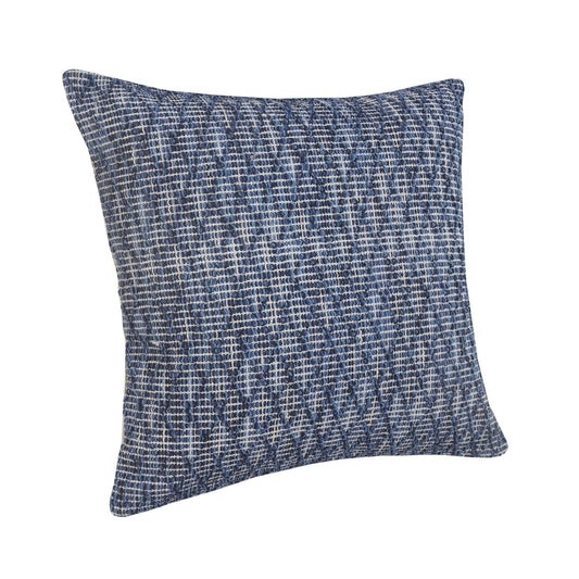 20" X 20" Blue 100% Cotton Geometric Zippered Pillow 4.0" (L) x 20.0" (W) x 20.0" (H) FurniFindUSA