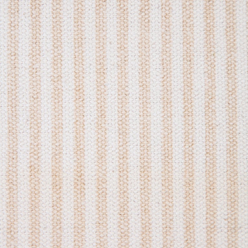 20" X 20" Beige And White 100% Cotton Striped Zippered Pillow HomeRoots