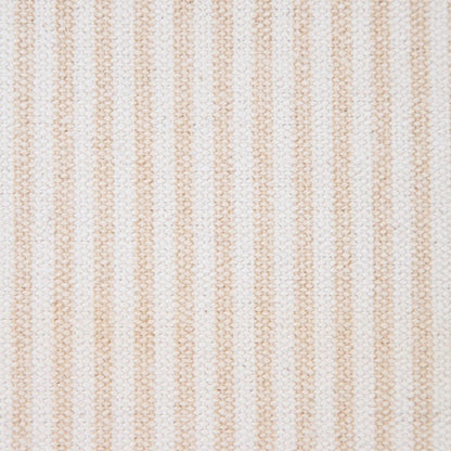 20" X 20" Beige And White 100% Cotton Striped Zippered Pillow HomeRoots