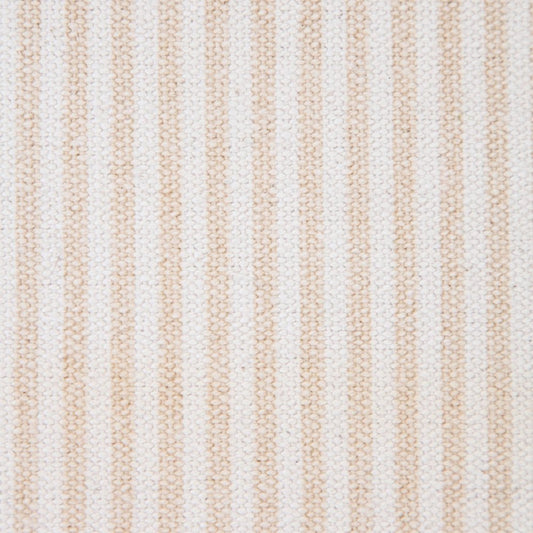 20" X 20" Beige And White 100% Cotton Striped Zippered Pillow