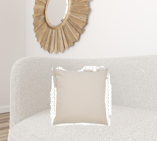 20" X 20" Yellow And White 100% Cotton Striped Zippered Pillow FurniFindUSA