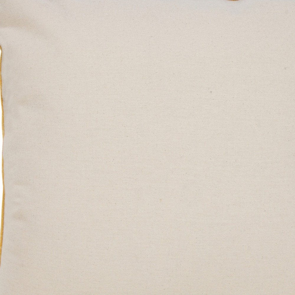 20" X 20" Yellow And White 100% Cotton Striped Zippered Pillow HomeRoots