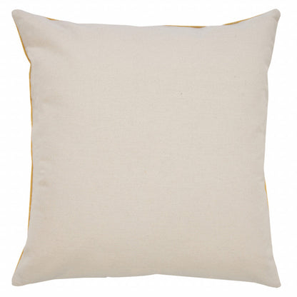20" X 20" Yellow And White 100% Cotton Striped Zippered Pillow FurniFindUSA