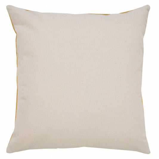 20" X 20" Yellow And White 100% Cotton Striped Zippered Pillow FurniFindUSA