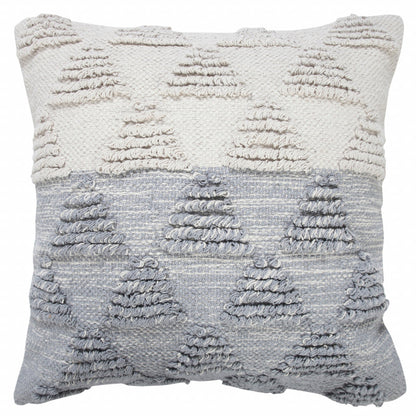 20" X 20" Heathered Gray And Off-White 100% Cotton Geometric Zippered Pillow FurniFindUSA