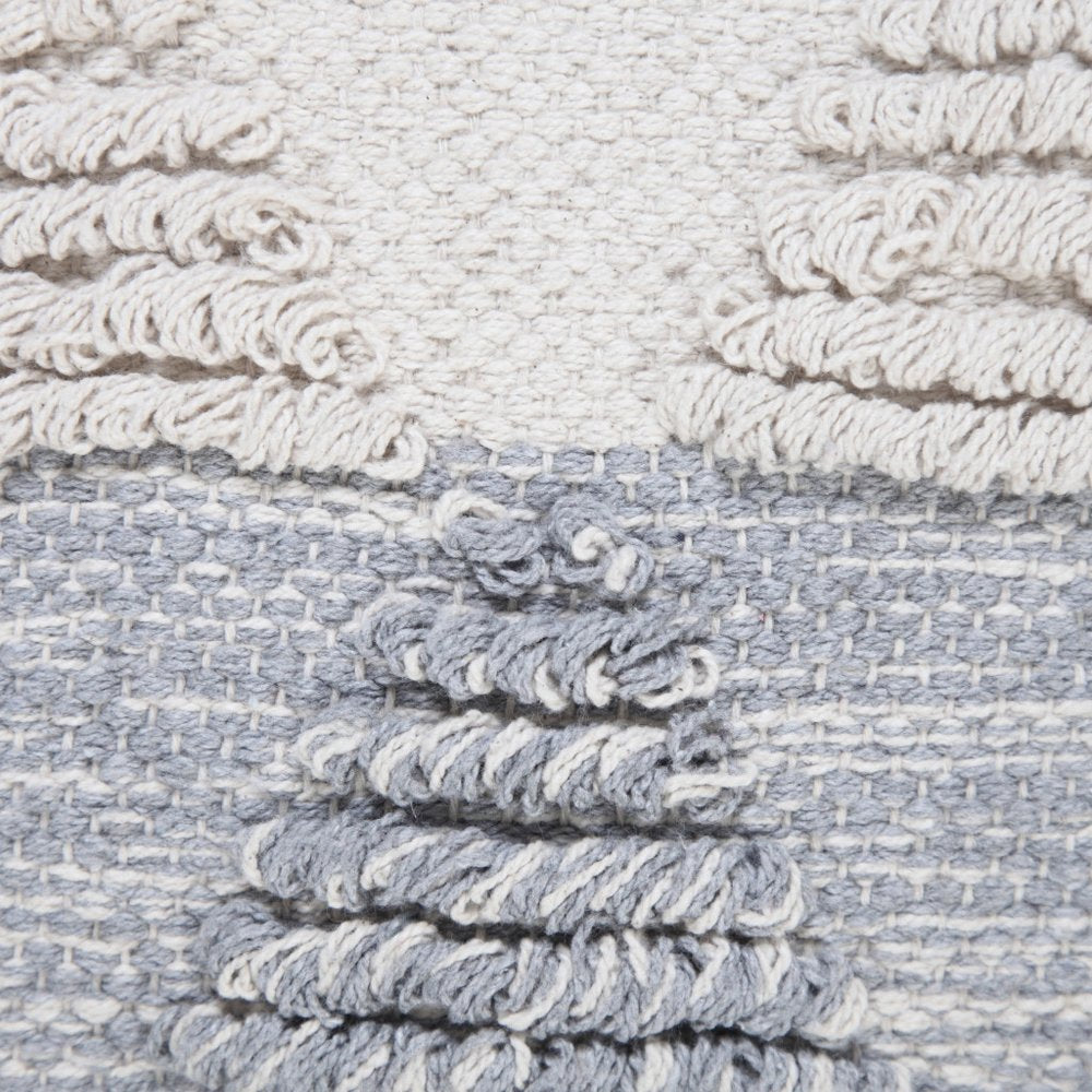 20" X 20" Heathered Gray And Off-White 100% Cotton Geometric Zippered Pillow HomeRoots