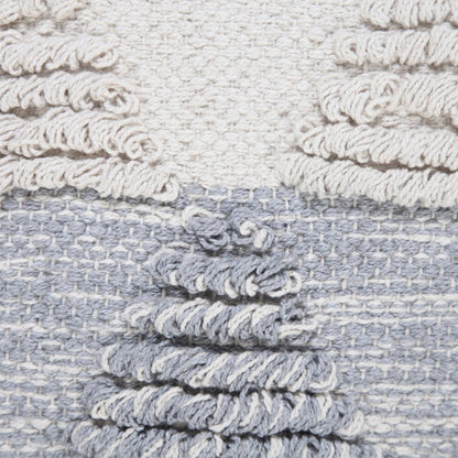 20" X 20" Heathered Gray And Off-White 100% Cotton Geometric Zippered Pillow HomeRoots