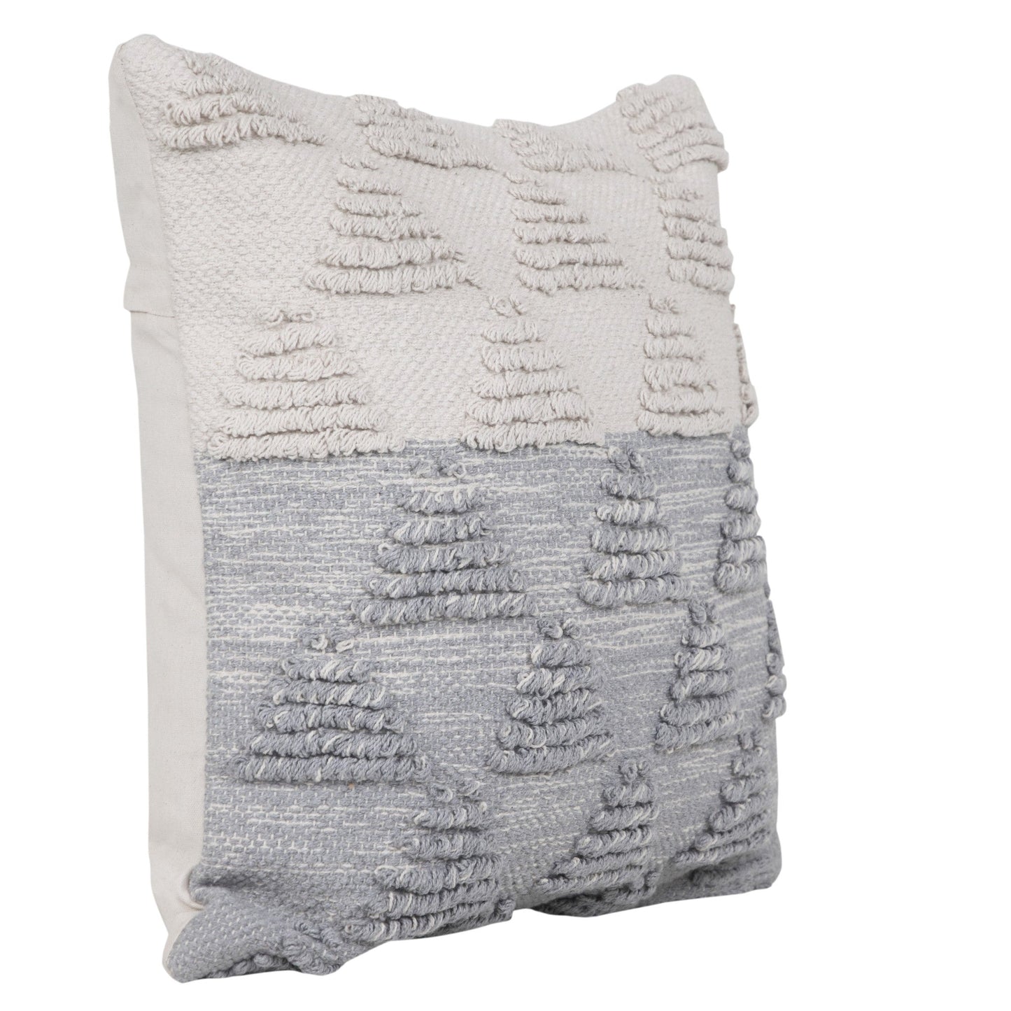 20" X 20" Heathered Gray And Off-White 100% Cotton Geometric Zippered Pillow FurniFindUSA